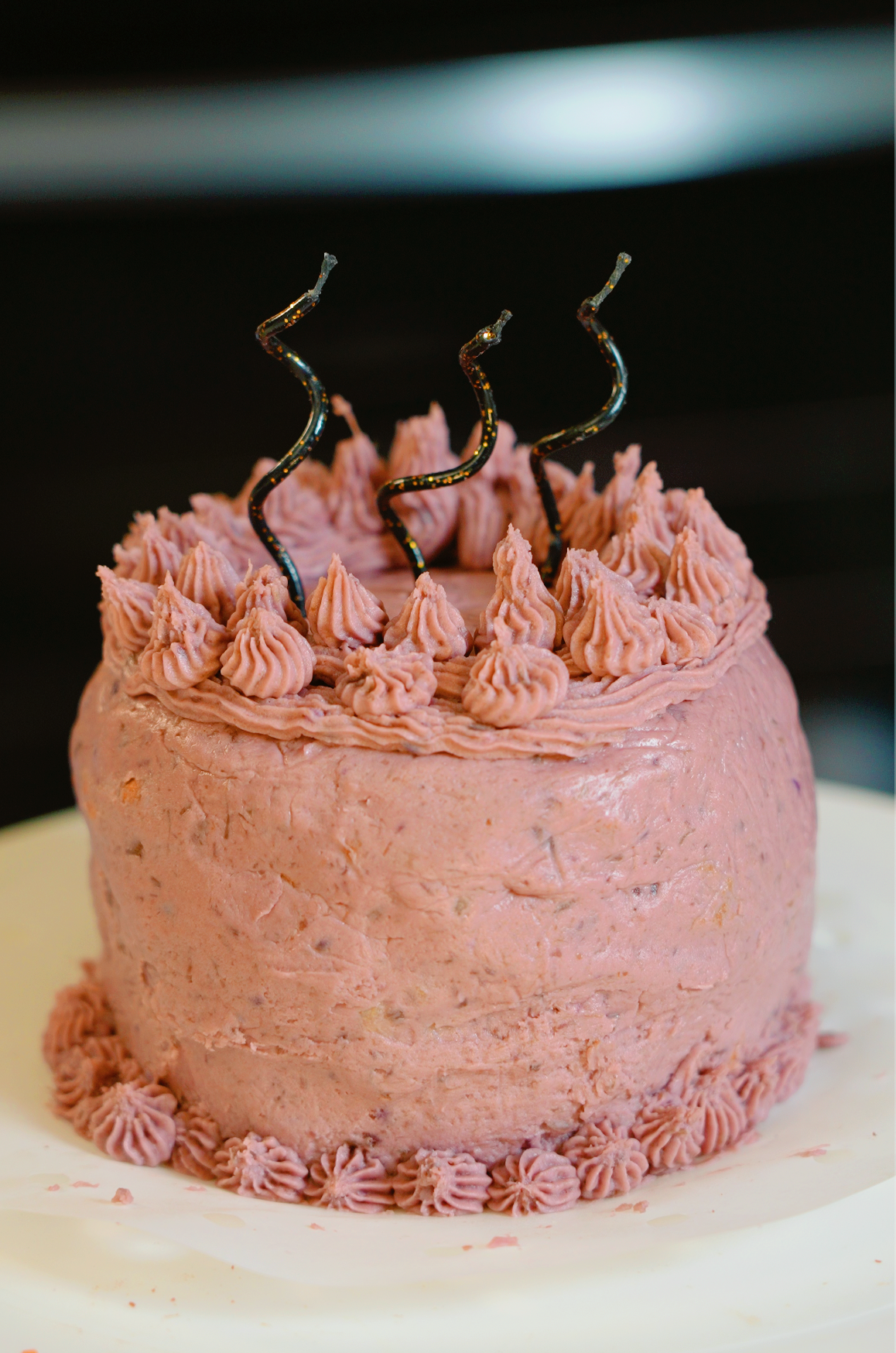 Steamed Dog Birthday Cake with Purple Yam Cream Cheese Frosting &ndash; CookingBomb