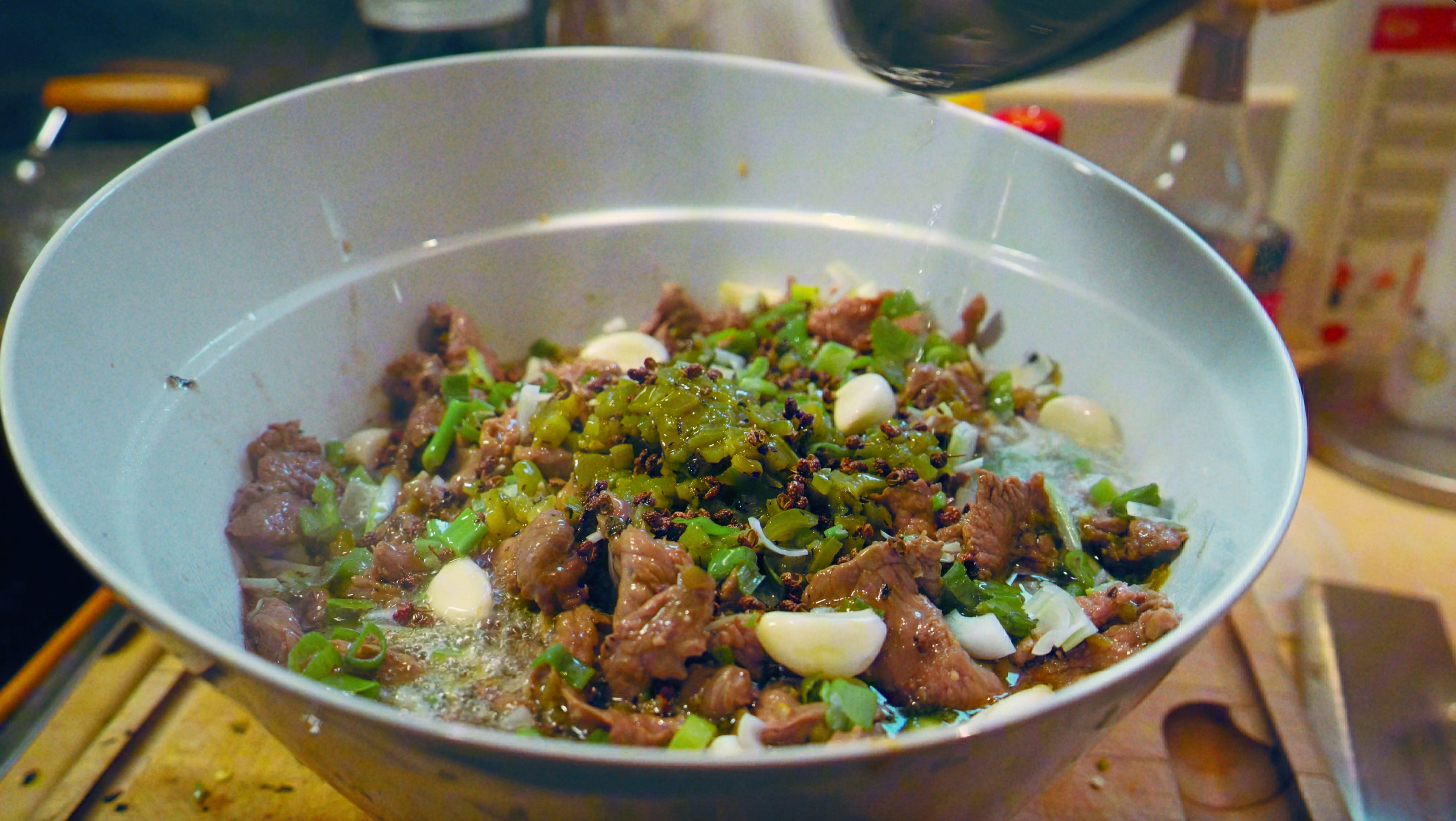 Sliced Beef in Green Pepper Soup