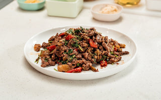 Stir Fry Beef with Pickled Peppers and Cilantro